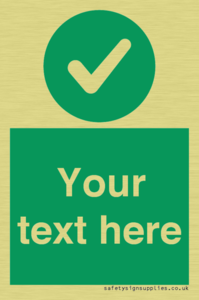 Custom green background, green circle with tick